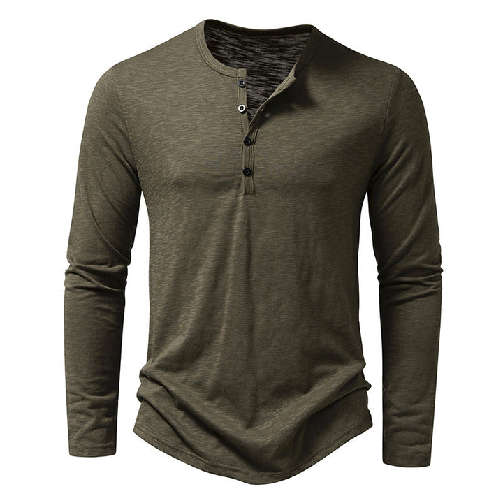Nash | Herren Henley Langarmshirt Slim Fit Basic Shirt Herren