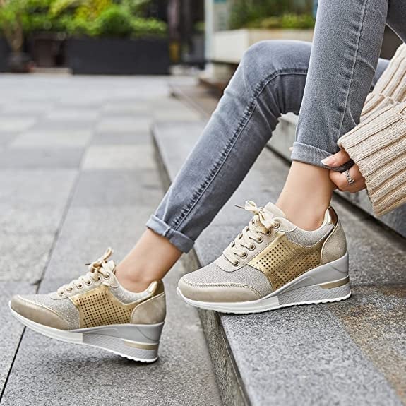 Kidda | Damen Sneaker Keilabsatz Schnürung Komfort Alltag