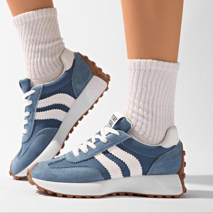 Remy | Damen Retro Sneaker Plateau Wildleder Laufschuhe