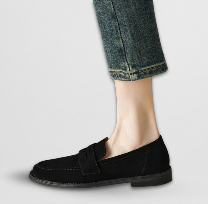 Blair | Damen Wildleder Loafer Penny Loafer Flache Schuhe