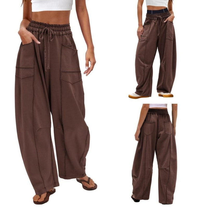 Zara | Damen Cargo Hose Weit High Waist Loose Fit Freizeithose