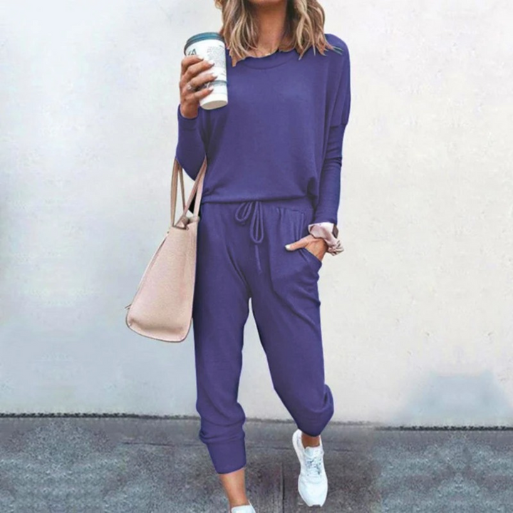 Tara | Damen Jogging Set Zweiteiler Langarm Jogger Hose