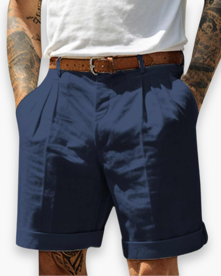 Leon | Herren Chino Shorts Pleated Bermuda Sommerhose Herren