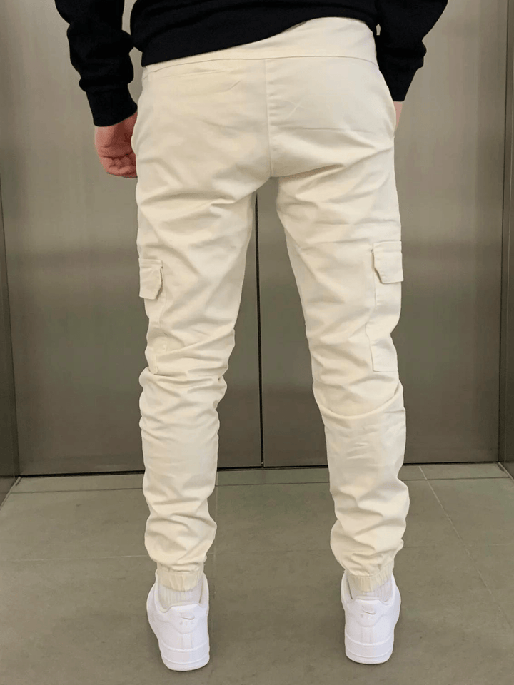 Mico | Herren Cargo Jogger Slim Fit Tunnelzug Seitentaschen