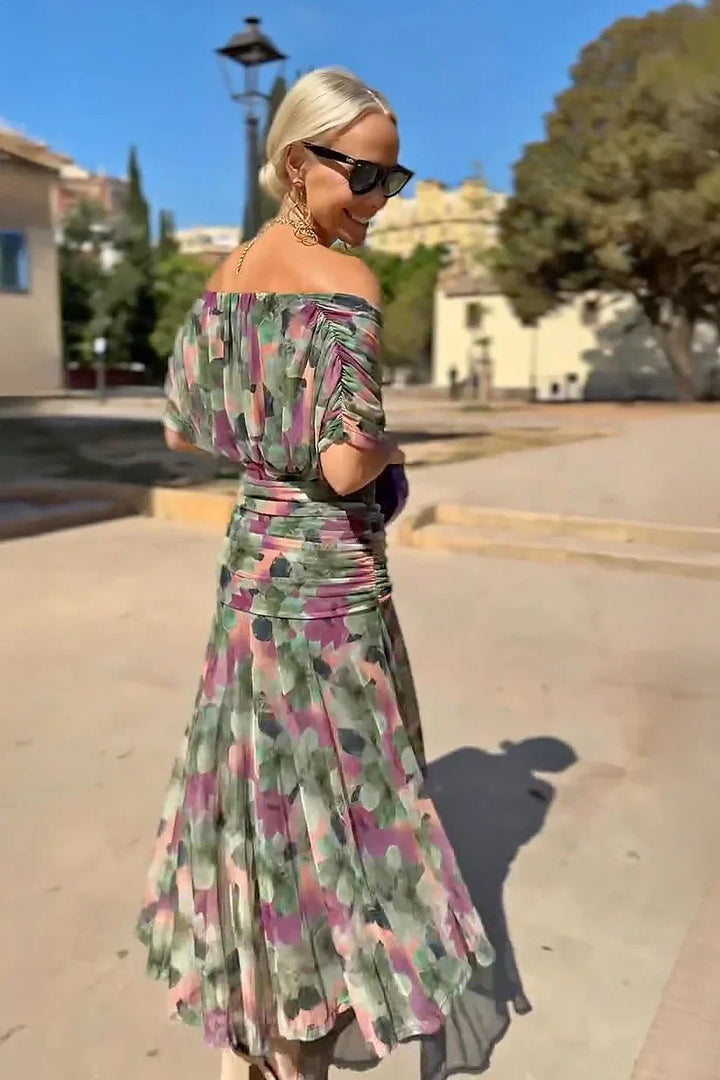 Elena | Damen Maxikleid V-Ausschnitt Elegant Festlich Fließend Sommerkleid