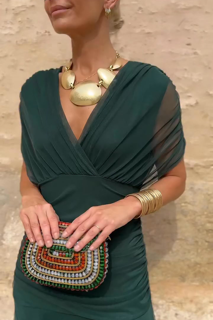 Elena | Damen Maxikleid V-Ausschnitt Elegant Festlich Fließend Sommerkleid