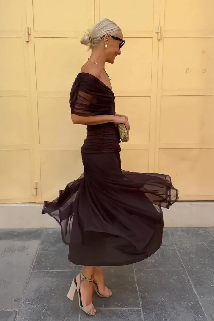 Elena | Damen Maxikleid V-Ausschnitt Elegant Festlich Fließend Sommerkleid