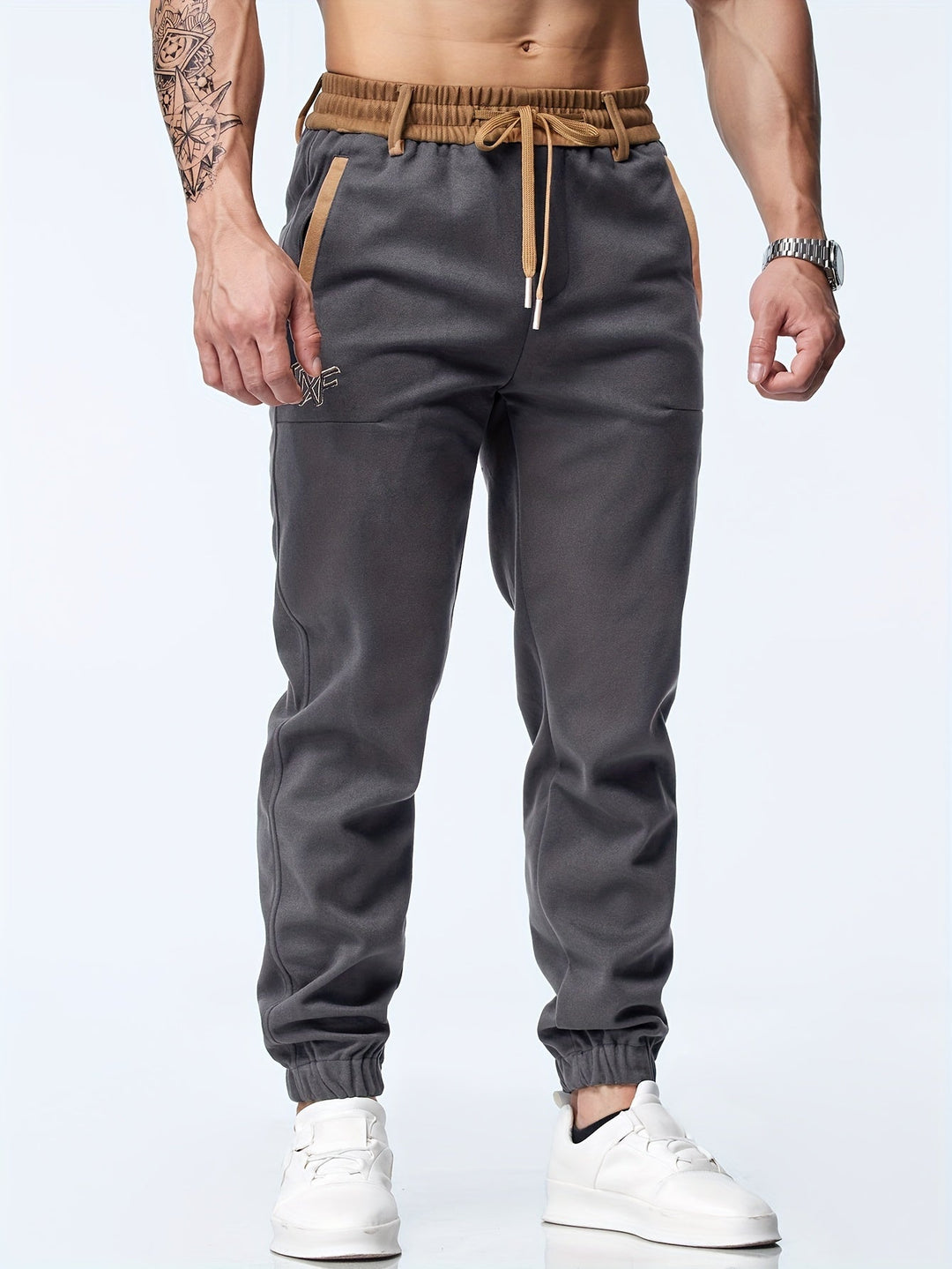Remo | Herren Jogger Hose Slim Fit Freizeithose mit Kontrastband
