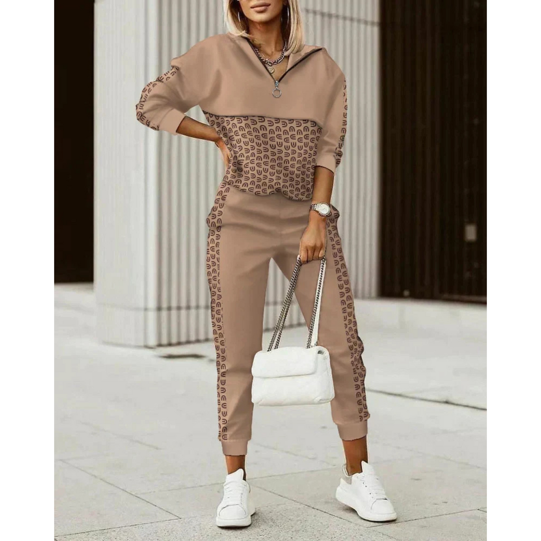Hailey | Damen Trainingsanzug Set Kariert Hoodie und Jogger