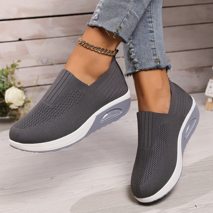 Sofia | Damen Slip-On Sneaker Keilsohle Mesh Freizeitschuhe