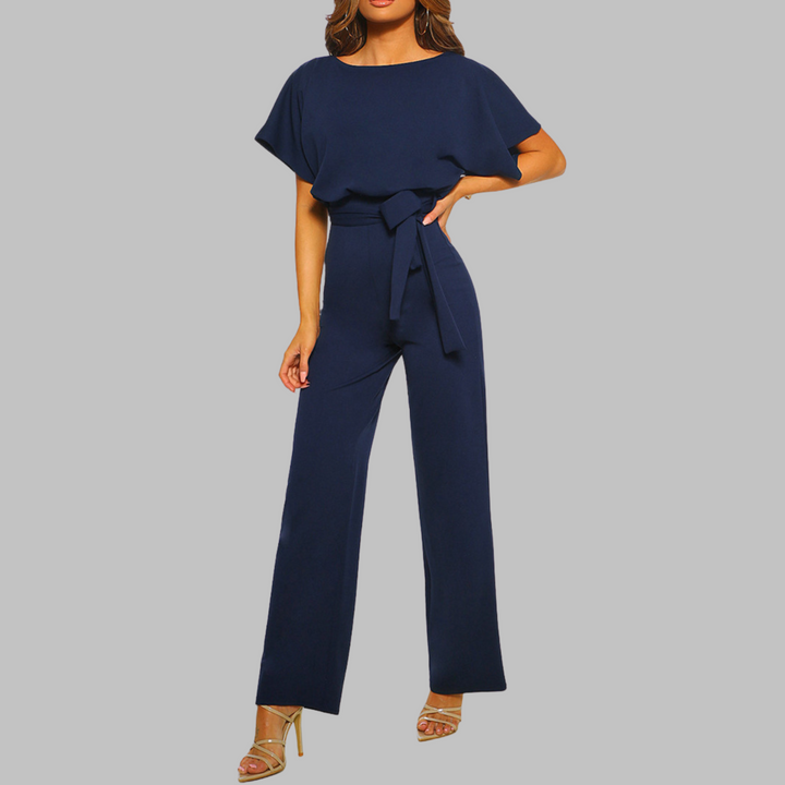 Amber | Damen Overall Fledermausärmel Bindegürtel Weites Bein