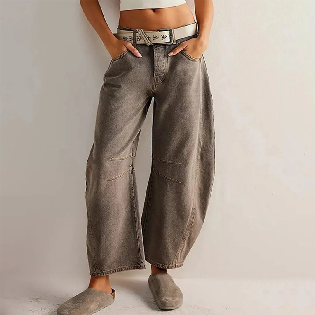 Fessa | Damen Barrel Jeans Low Waist Wide Leg