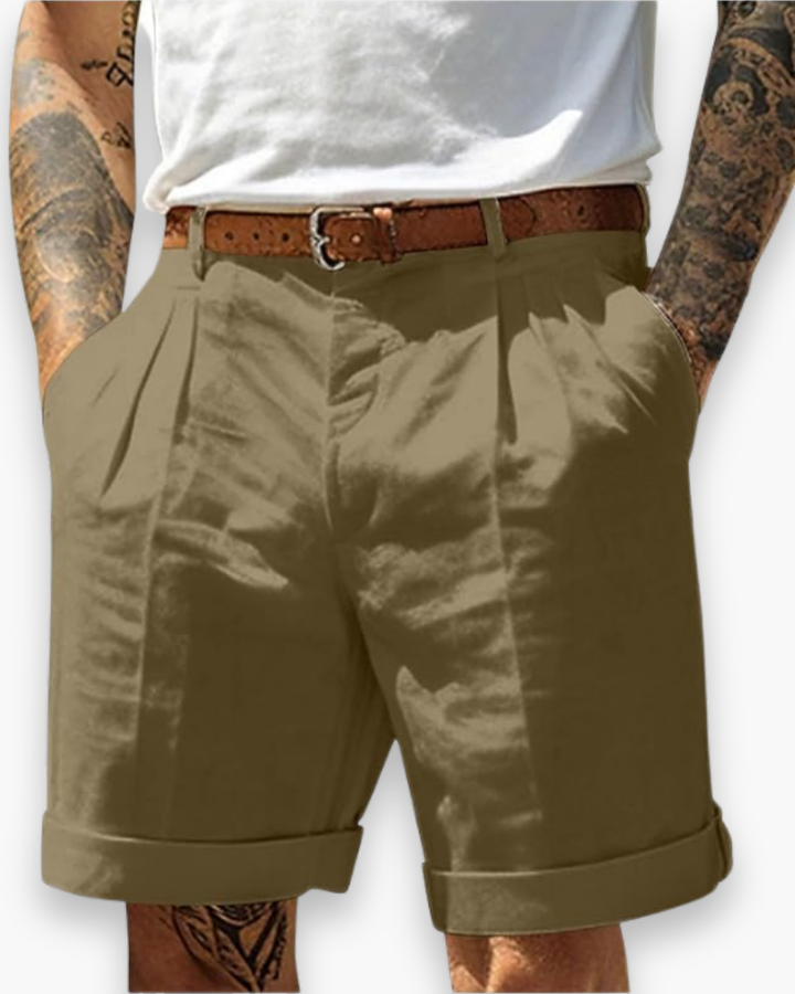 Leon | Herren Chino Shorts Pleated Bermuda Sommerhose Herren