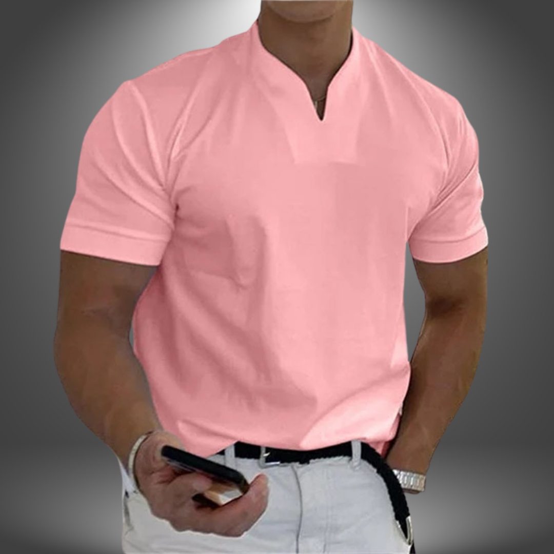 Belo | Herren V-Ausschnitt Shirt Kurzarm Freizeithemd