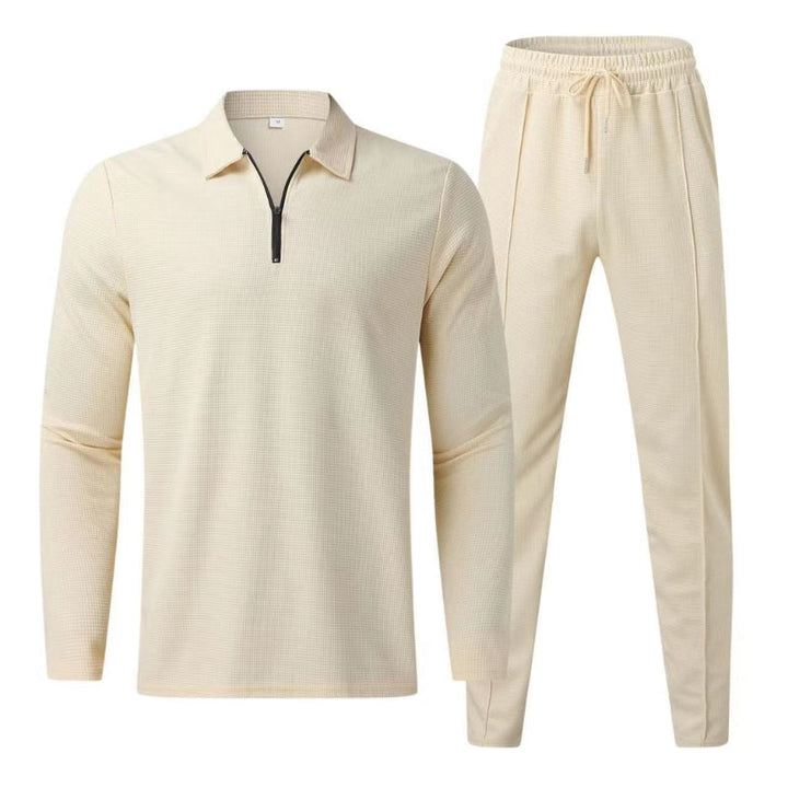 Luca | Herren Strick Set 2-teilig Polo Zip Pullover Jogger Hose