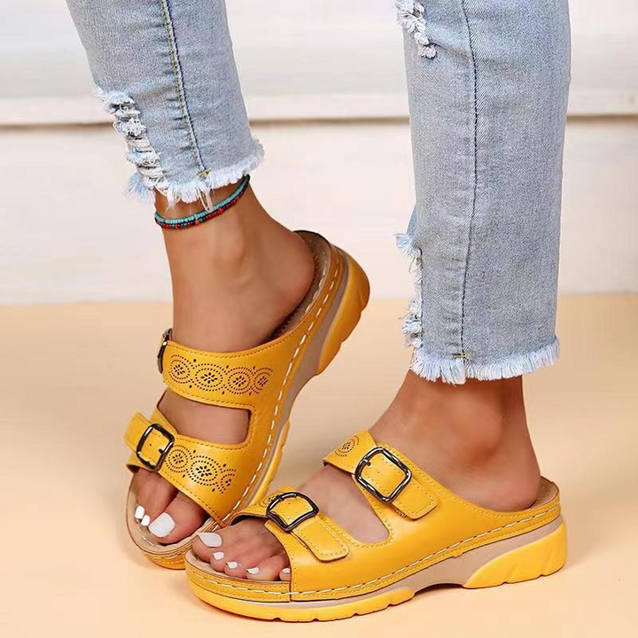 Vera | Damen Sandalen mit Schnalle Plateau Komfort-Sandalen