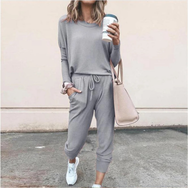 Tara | Damen Jogging Set Zweiteiler Langarm Jogger Hose
