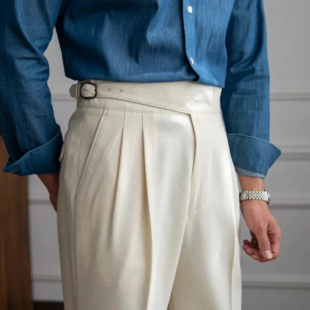 Harper | Herren Anzughose Bundfalten Straight Fit Elegante Hose