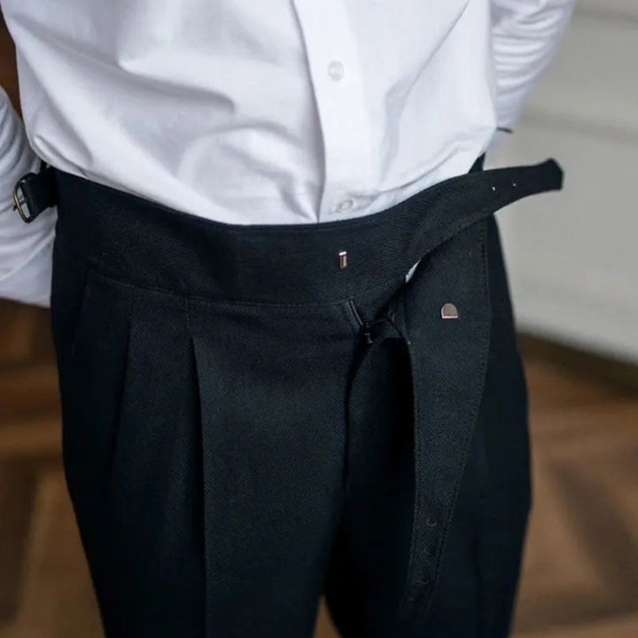 Harper | Herren Anzughose Bundfalten Straight Fit Elegante Hose