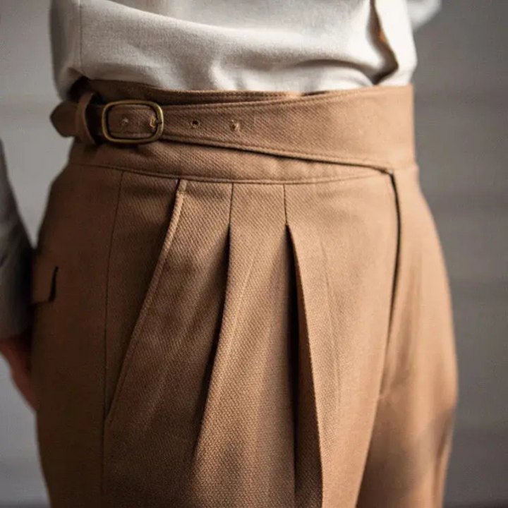 Harper | Herren Anzughose Bundfalten Straight Fit Elegante Hose