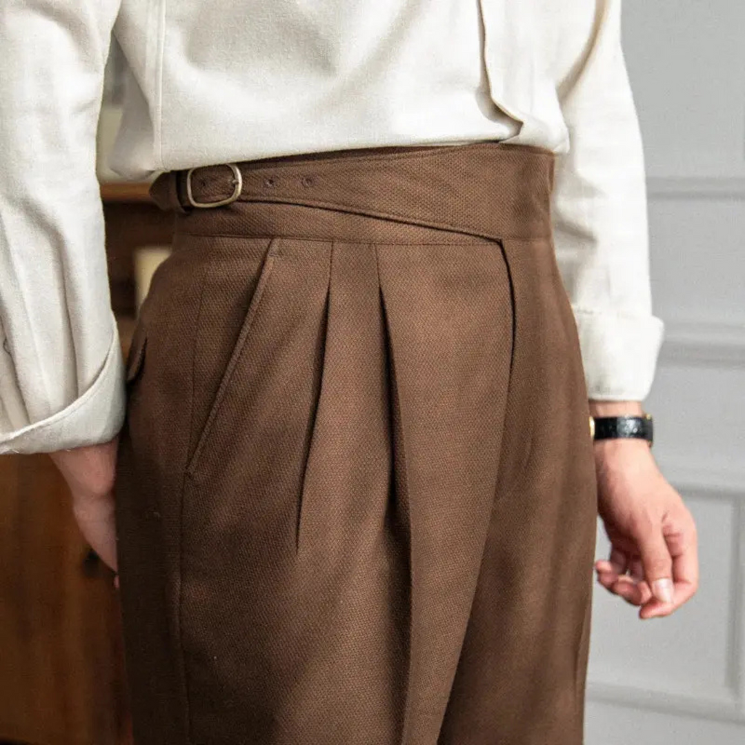 Harper | Herren Anzughose Bundfalten Straight Fit Elegante Hose