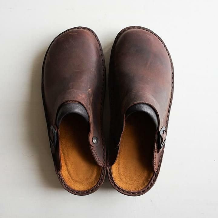Bruno | Herren Clogs mit Schnalle Leder-Optik Hausschuhe
