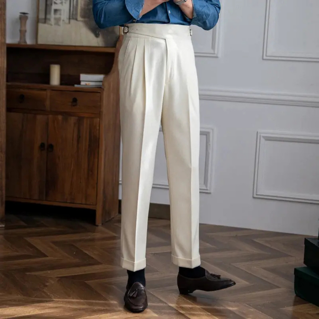 Harper | Herren Anzughose Bundfalten Straight Fit Elegante Hose