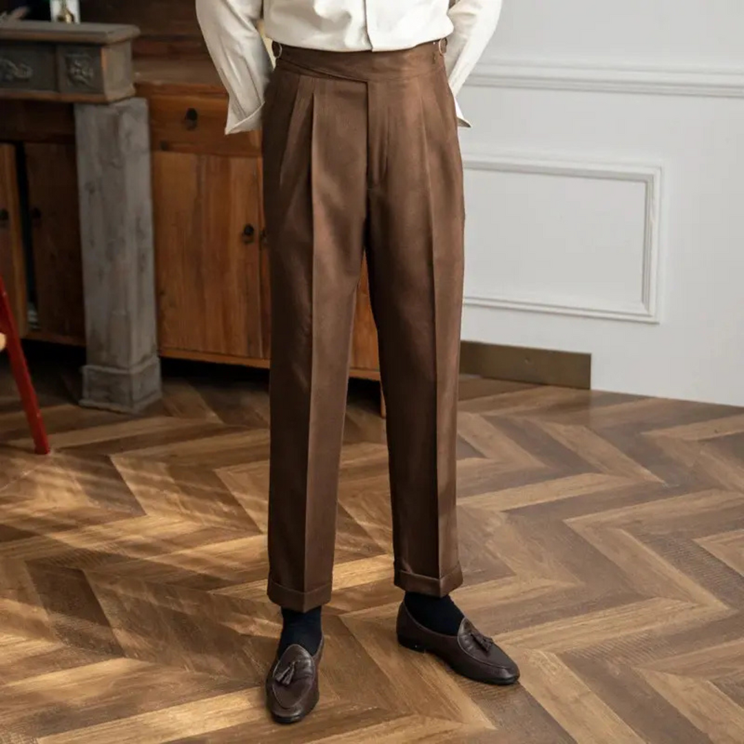 Harper | Herren Anzughose Bundfalten Straight Fit Elegante Hose