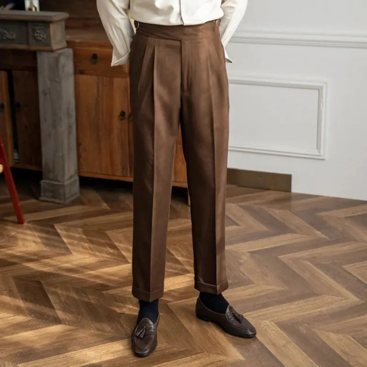Harper | Herren Anzughose Bundfalten Straight Fit Elegante Hose