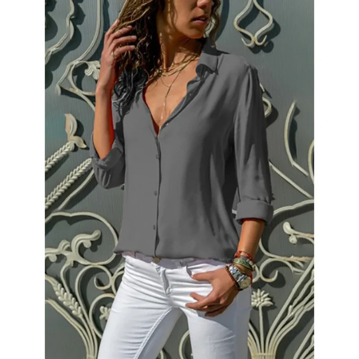 Jaya | Damen Chiffon Bluse Langarm Elegante Damenbluse