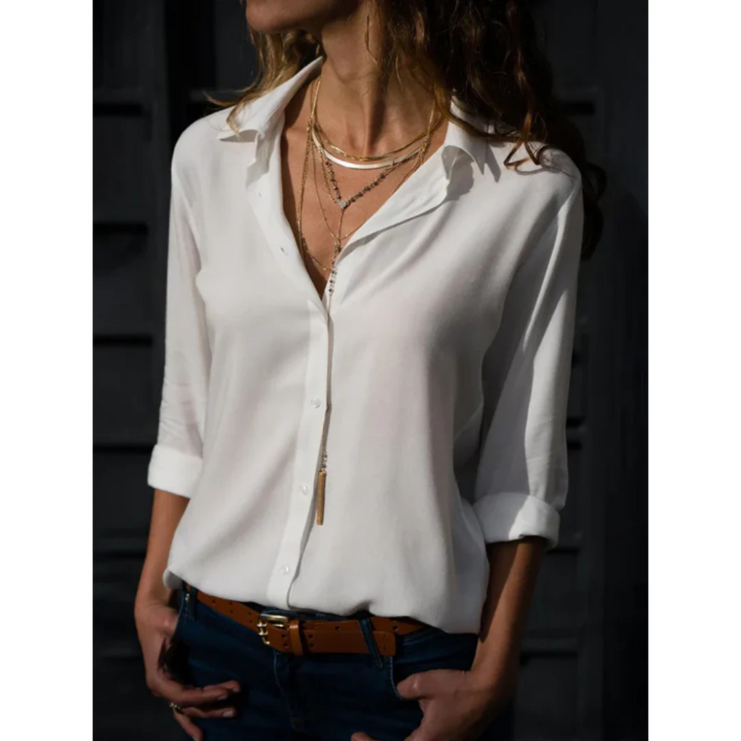 Jaya | Damen Chiffon Bluse Langarm Elegante Damenbluse