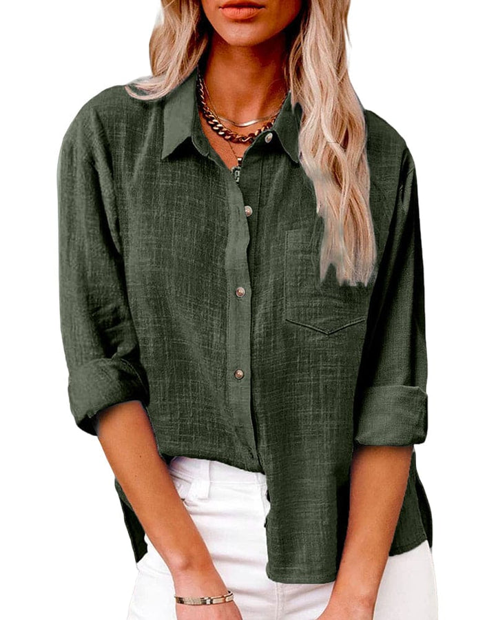 Java | Damen hemd Loose Fit Langarm Freizeithemd
