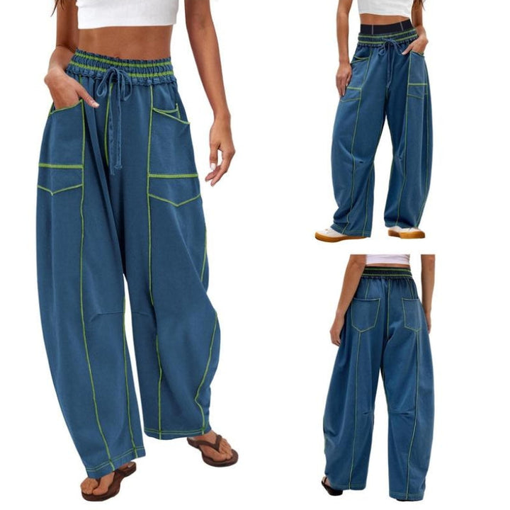 Zara | Damen Cargo Hose Weit High Waist Loose Fit Freizeithose