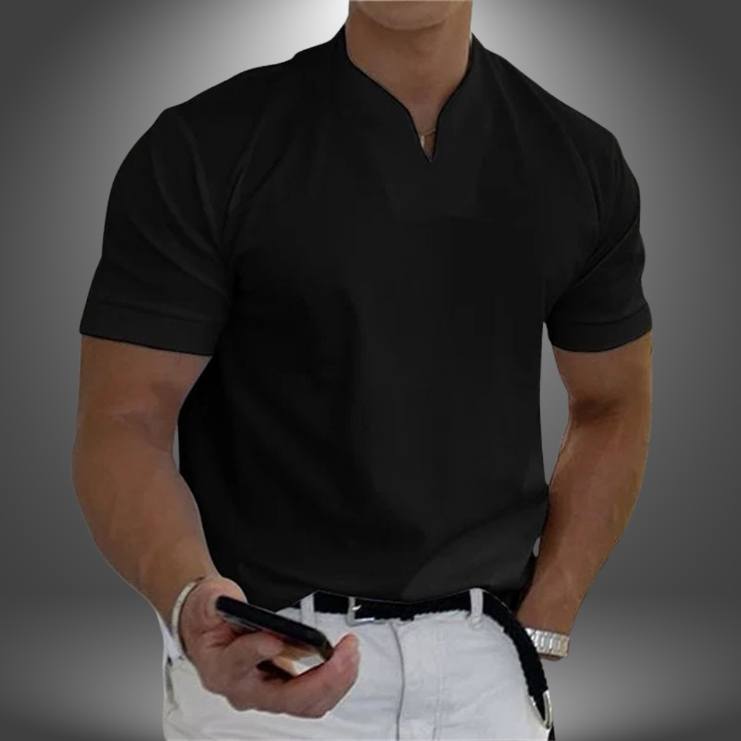 Belo | Herren V-Ausschnitt Shirt Kurzarm Freizeithemd