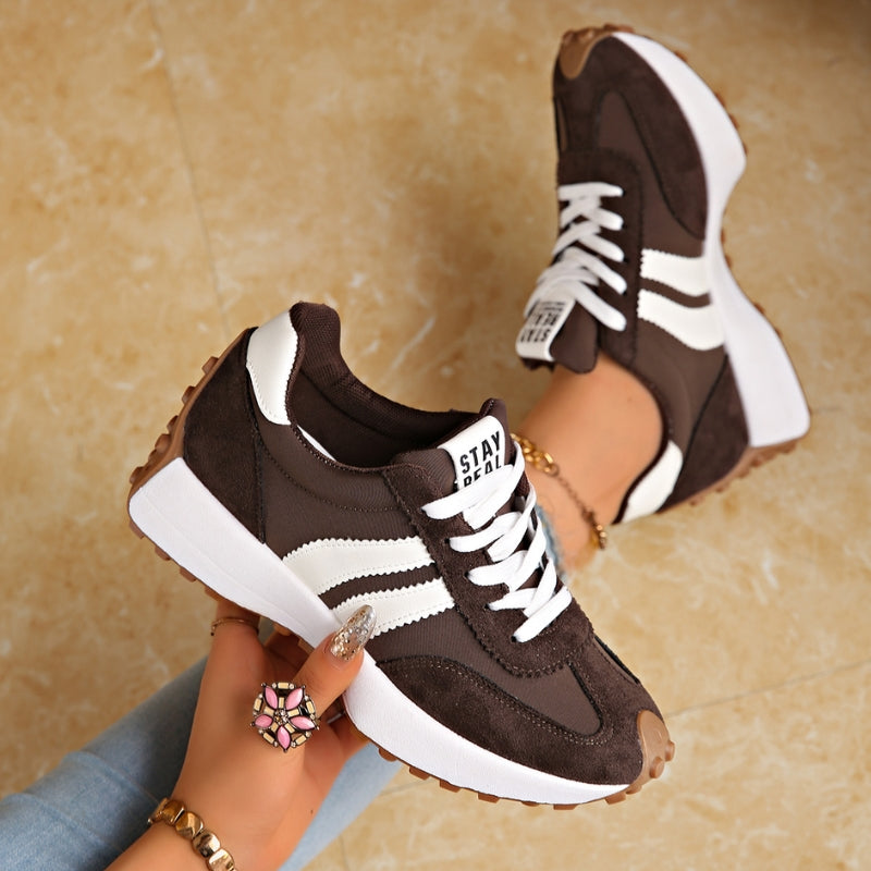 Remy | Damen Retro Sneaker Plateau Wildleder Laufschuhe