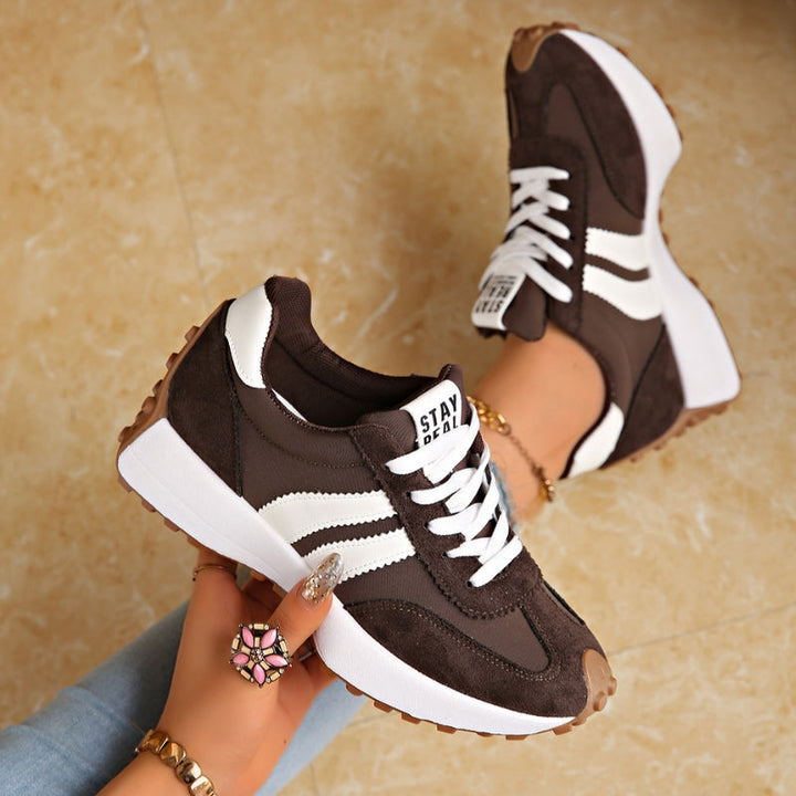 Remy | Damen Retro Sneaker Plateau Wildleder Laufschuhe