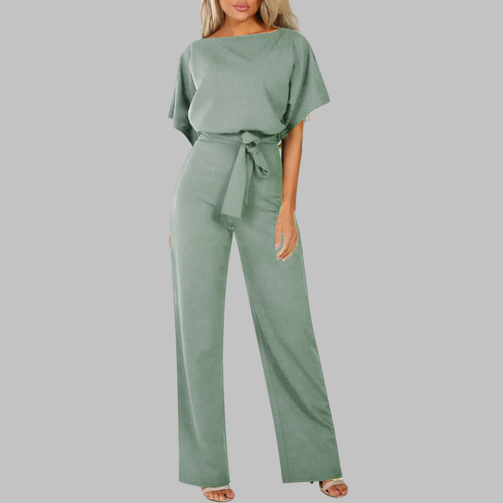 Amber | Damen Overall Fledermausärmel Bindegürtel Weites Bein