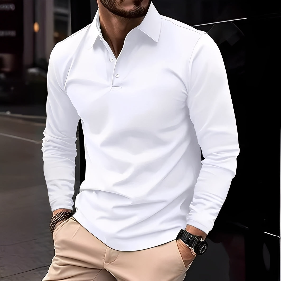 Colex | Herren Poloshirt Langarm Slim Fit Klassisches Polo