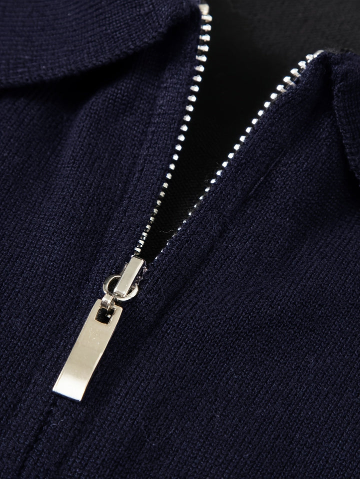 Grimwald | Herren Strickpullover Polokragen Reißverschluss - Black - Image 14