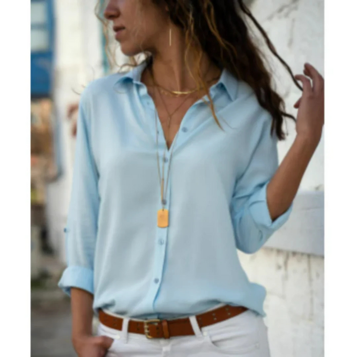 Jaya | Damen Chiffon Bluse Langarm Elegante Damenbluse