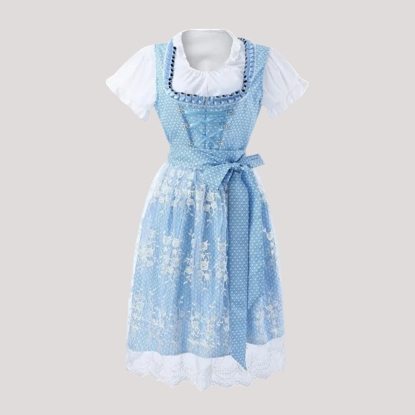 Sophie | Damen Dirndl mit Bluse und bestickter Schürze
