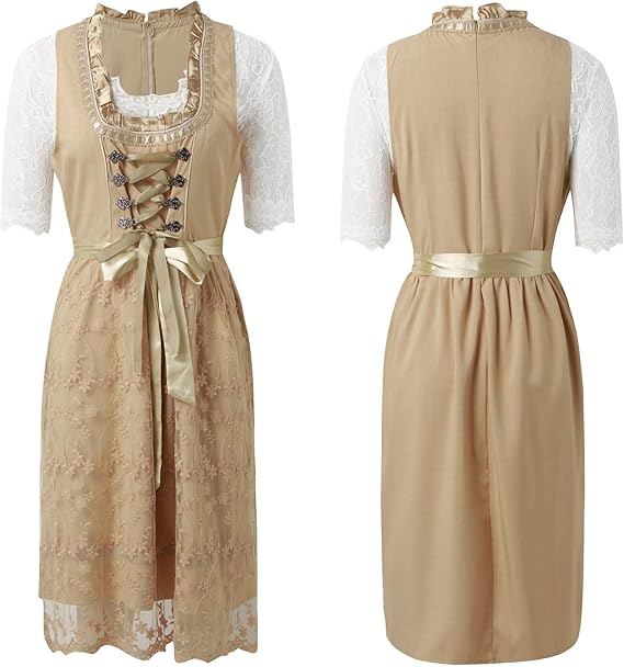 Liesel | Damen Dirndl mit Spitze, Schürze & Bluse