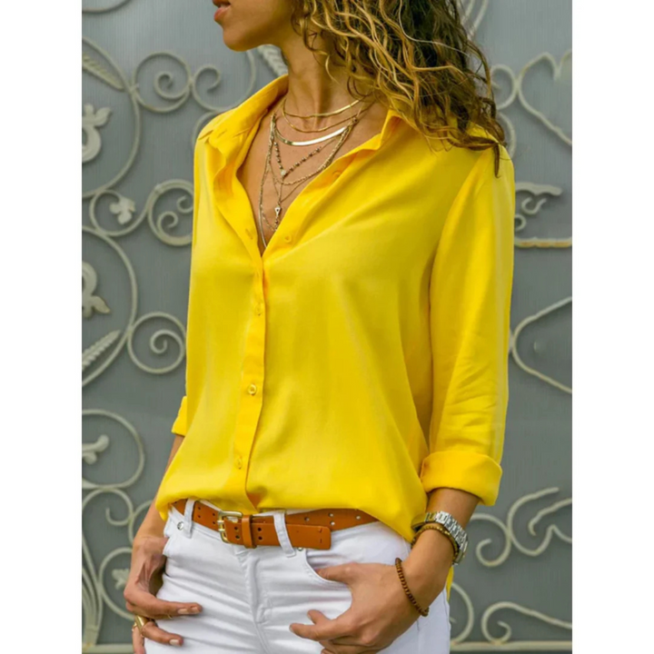 Jaya | Damen Chiffon Bluse Langarm Elegante Damenbluse