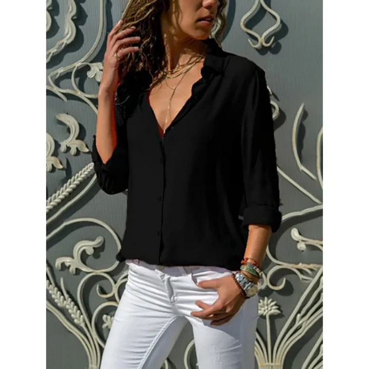 Jaya | Damen Chiffon Bluse Langarm Elegante Damenbluse