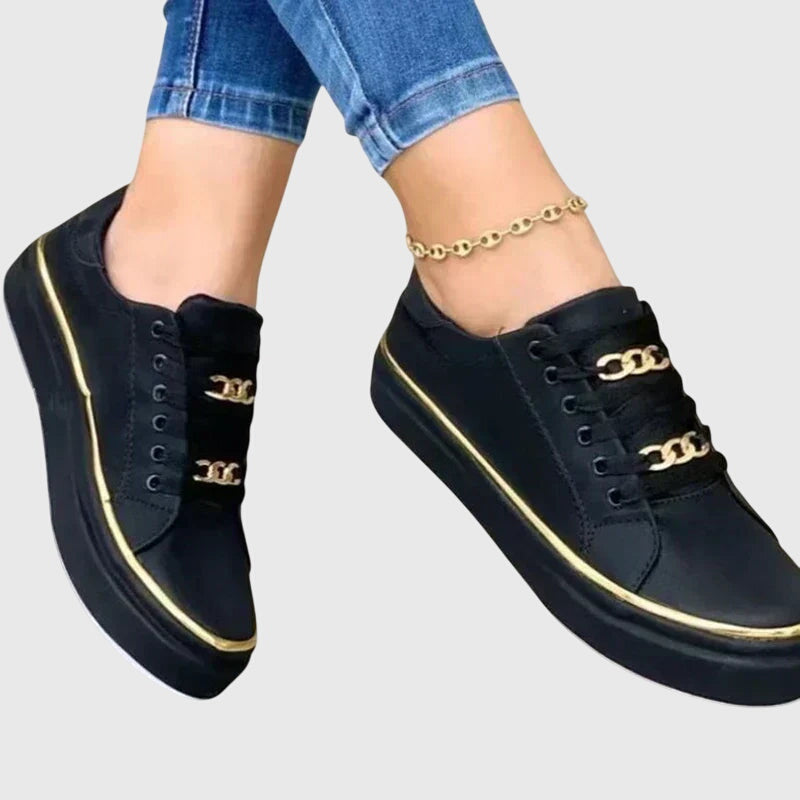 Joysy | Damen Sneaker Schnürschuh Velours Plateau Freizeitschuh