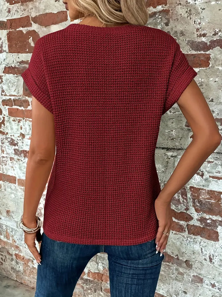 Eza | Damen T-Shirt Kurzarm Twist-Saum Rundhals