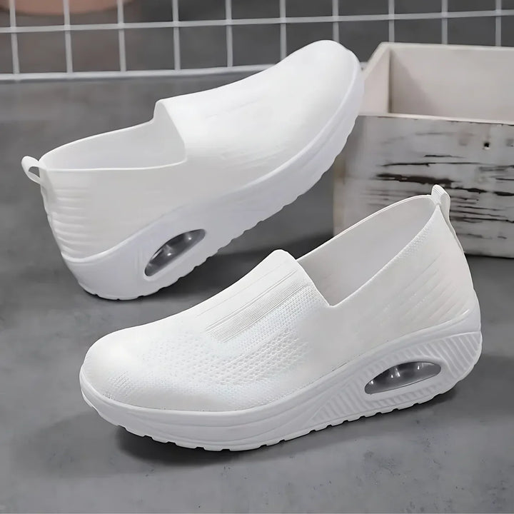 Sofia | Damen Slip-On Sneaker Keilsohle Mesh Freizeitschuhe