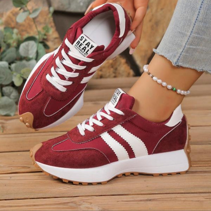 Remy | Damen Retro Sneaker Plateau Wildleder Laufschuhe