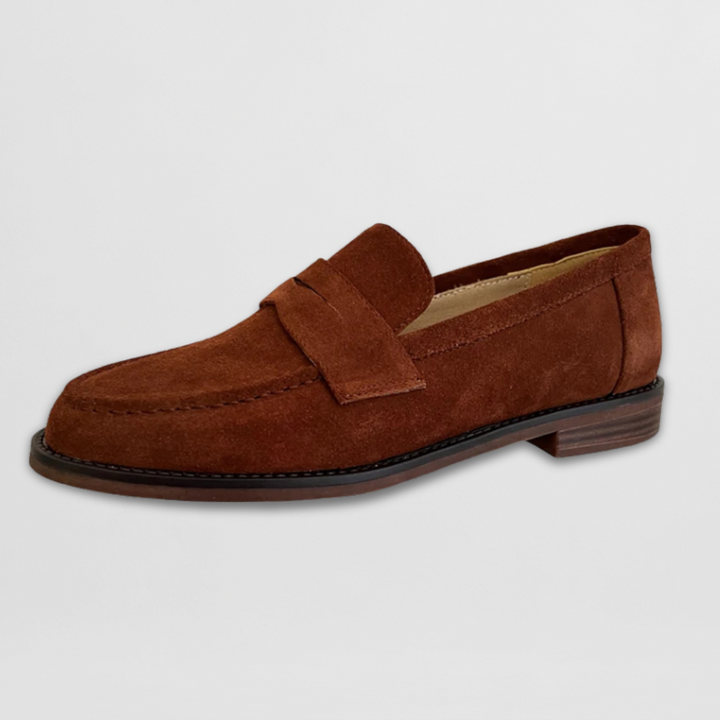 Blair | Damen Wildleder Loafer Penny Loafer Flache Schuhe