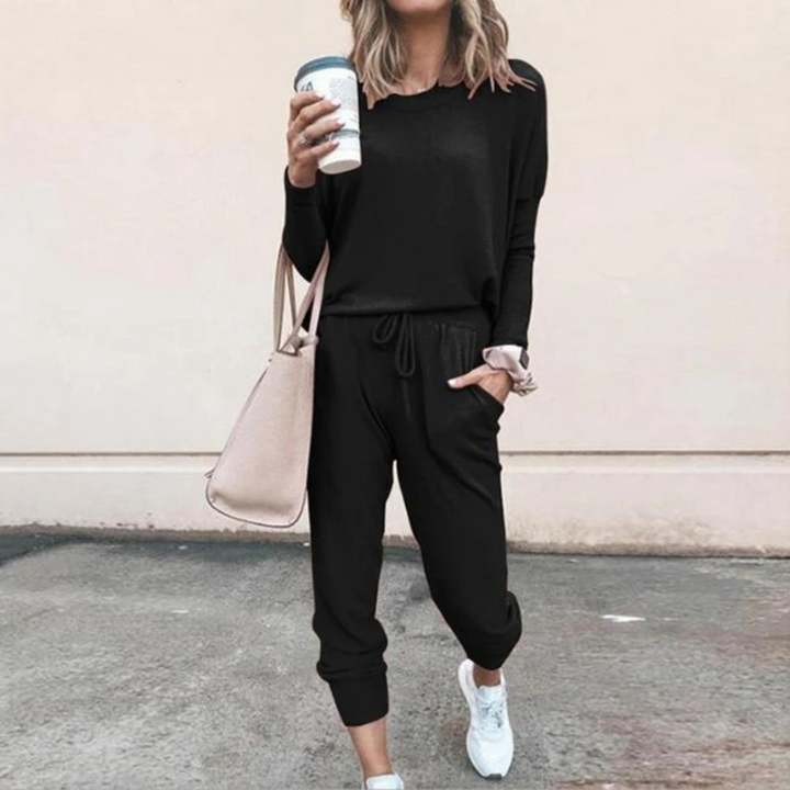 Tara | Damen Jogging Set Zweiteiler Langarm Jogger Hose